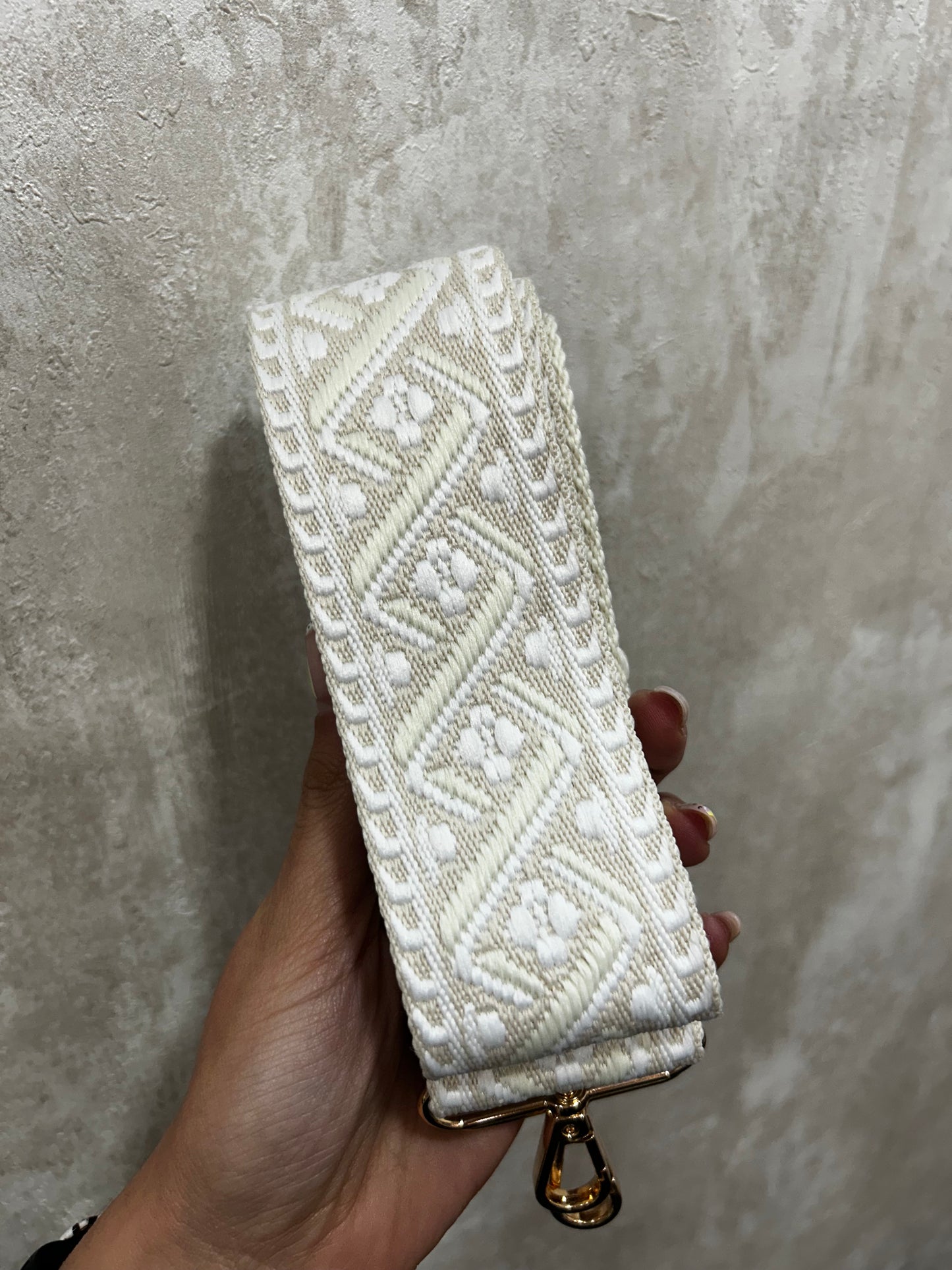 Correa blanco y beige