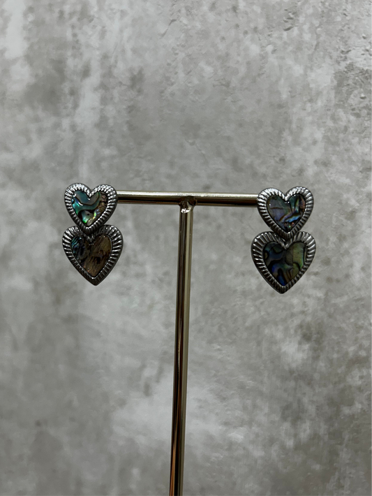 Pendientes acero corazones