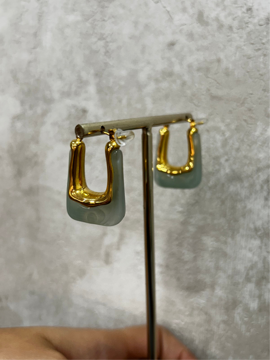 Pendientes acero cuarzo