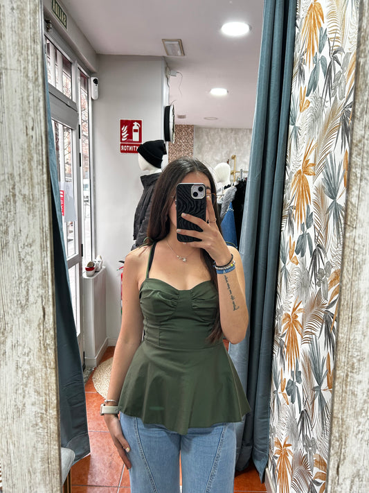 Camiseta cazos verde caqui