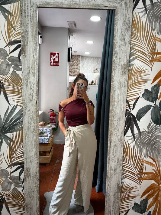 Pantalon lazo - beige