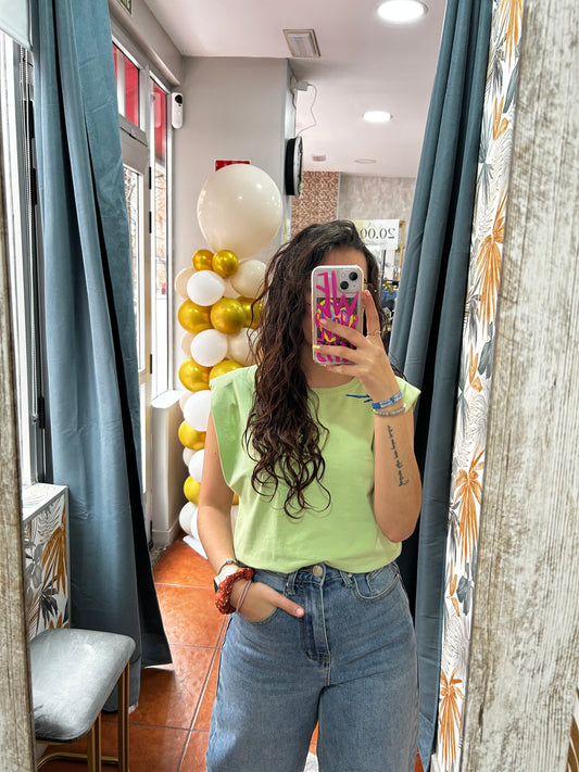 Camiseta hombreras verde