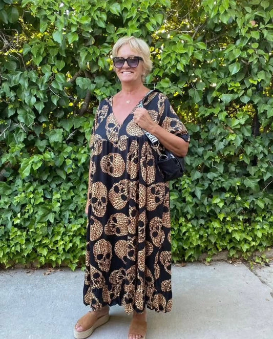 Vestido calavera leopardo