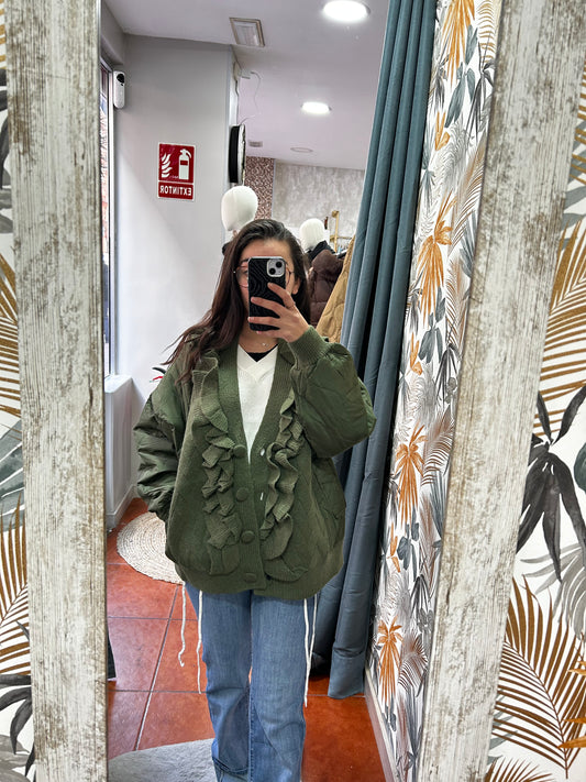 Chaqueta volantes - verde caqui