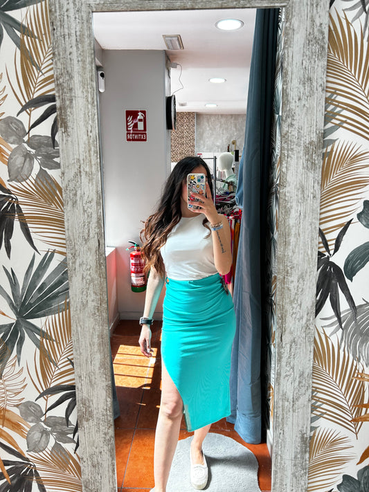 Falda abierta - turquesa