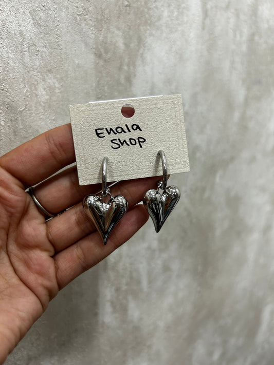 Pendientes acero corazón